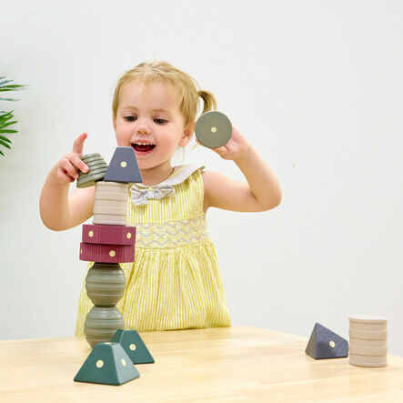 TTS Tonal Wooden Magnetic Stacking Shapes 12pk  hi\-res