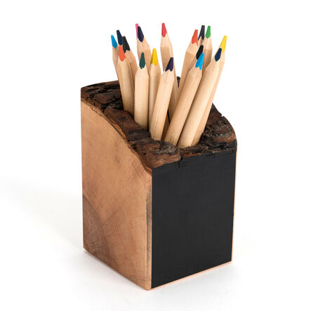 TTS Wooden Table Top Art Sq Pencil Pot H12 xW9 x D9cm 4pk  hi\-res