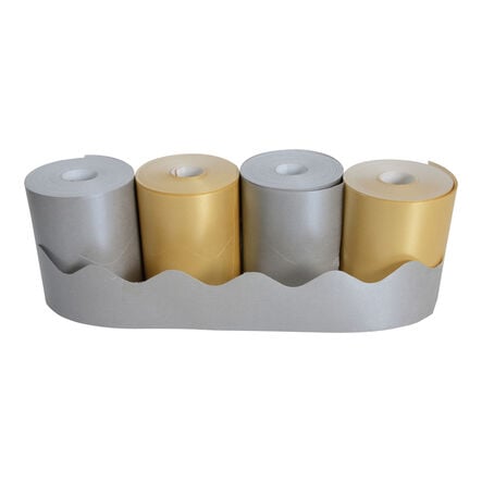 Scalloped Border Rolls Metallic 50m 4pk  hi\-res