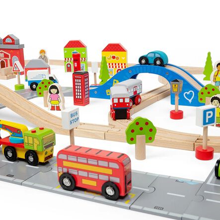 Small World Wooden Town Road and Rail Set  hi\-res