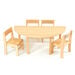 Half Circular Solid Beech Table L120cm  hi\-res