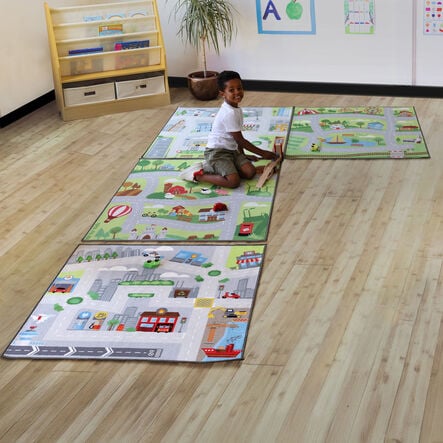 Small World Road Map Carpets 4pk  hi\-res