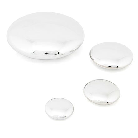 TTS Sensory Mirrored Stacking Pebbles Silver 4pk Silver hi\-res