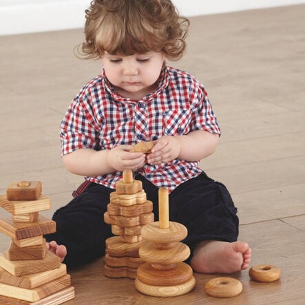 TTS Wooden Manipulative Stacking Pyramids  hi\-res