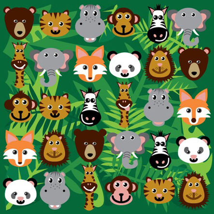 3m x 3m Wild Animals Square Placement Rug  hi\-res