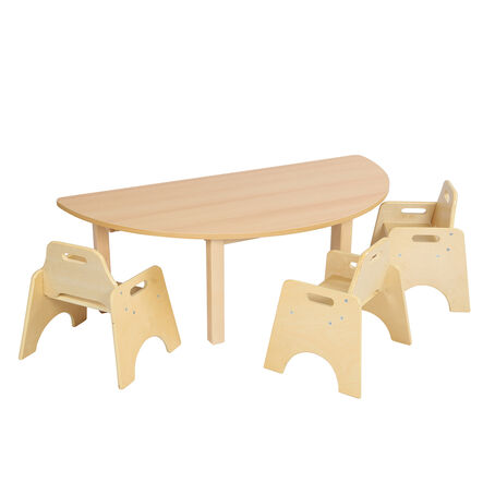 Essentials Beech Semi Circle Table  hi\-res