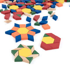 Wooden Geometric Pattern Blocks 250pk  Wooden Geometric Pattern Blocks 250pk  hi-res