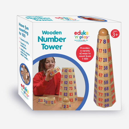 Wooden Stackable Number Tower  hi\-res