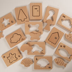 Little Looking Wooden Shape Finders 12pk  Little Looking Wooden Shape Finders 12pk  hi-res