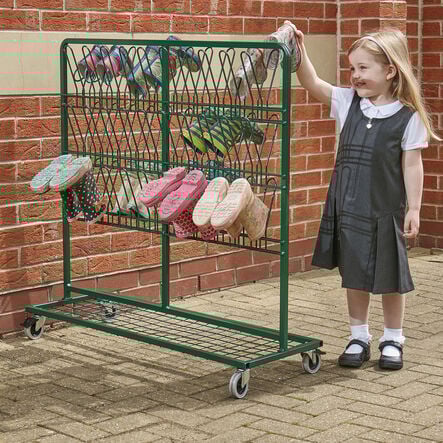 Green Double Sided Metal Wellie Rack Stand  hi\-res