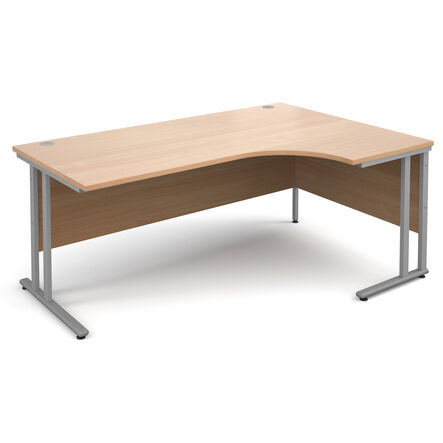 Radial Office Desk Left Hand W1600mm Beech Beech hi\-res