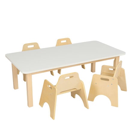 Essentials White Rectangular Table  hi\-res