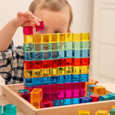 Construction Set Acrylic Gems and Mirror Tray  hi\-res