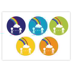 Social Distancing Round Floor Stickers 2 metre  hi-res