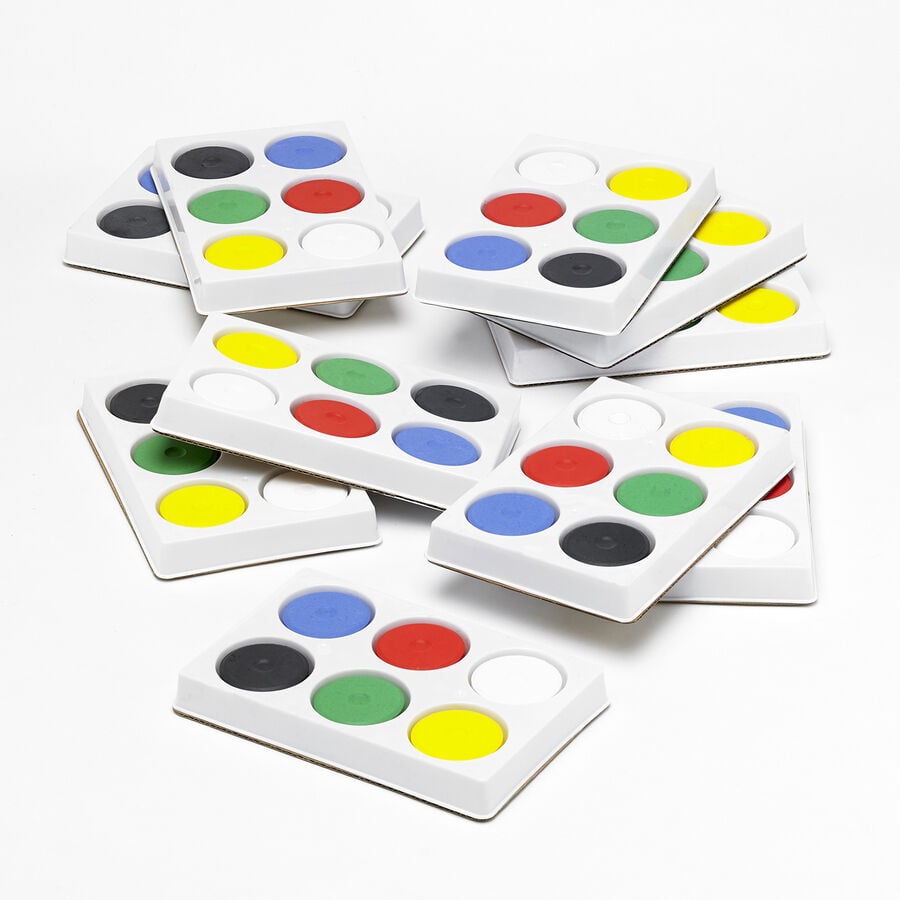 Assorted Tempera 6 Paint Blocks and Palette | Paint | TTS