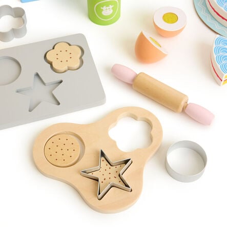 Role Play Wooden Baking Cookies \x26 Cake Food Set  hi\-res