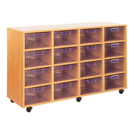 Crystal Clear Mobile Tray Unit with 32 Shallow Trays  hi\-res