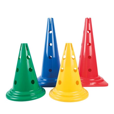 Tall Plastic Sports Marker Cone with Holes 50cm Red  hi\-res