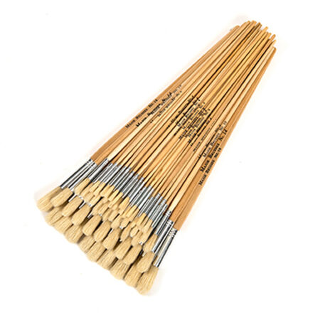 Long Handled Round Hog Hair Paint Brushes 60pk  hi\-res