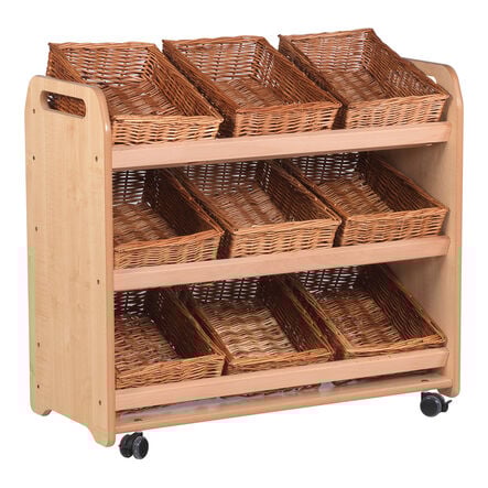 Tilted Tote Storage Trolley On Wheels  hi\-res