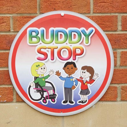 Buddy Stop Playground Sign With Stand  hi\-res