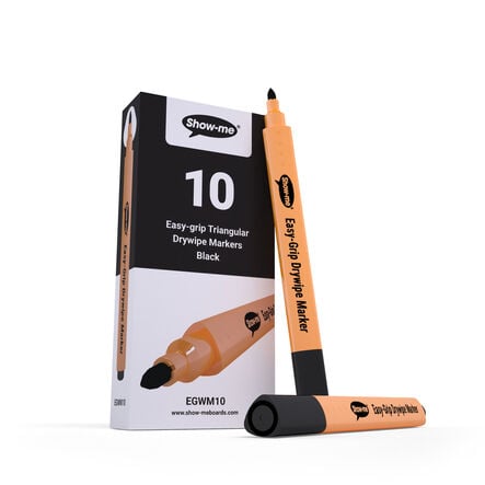 Show\-me Triangular Drywipe Whiteboard Markers Blk  hi\-res