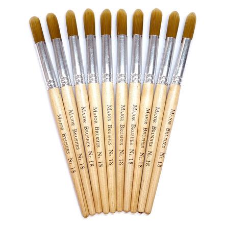 Golden Nylon Short Round Brush Size 18 10pk  hi\-res