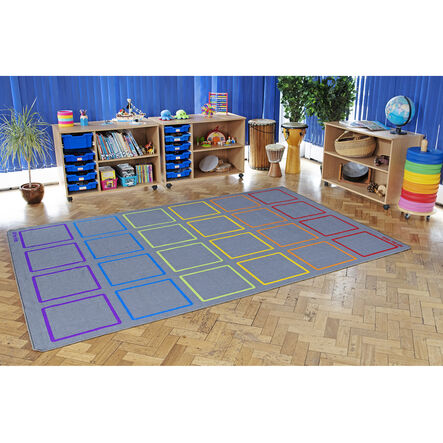 Essentials Rainbow Squares Carpet 3m x 2m  hi\-res
