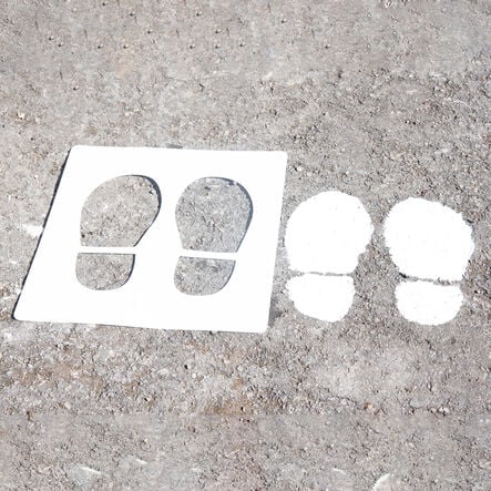 Social Distancing Playground Footprint Stencils 10pk  hi\-res