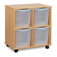 Mobile Tray Storage Unit With 4 Jumbo Trays  hi-res