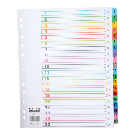 EASTLIGHT Extra Wide A4 Numerical Index Dividers 1\-20 set  hi\-res