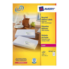 Avery Recycled Laser Address Labels LR7160-100 21 Per Sheet  hi-res