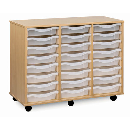 Mobile Tray Storage Unit With 24 Shallow Trays  hi\-res