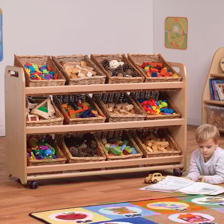 Tilted Storage Trolley On Wheels 12 Tubs\/Baskets  hi\-res
