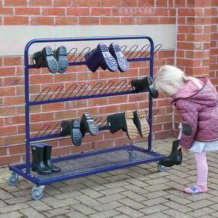 Green Double Sided Metal Wellie Rack Stand  hi\-res