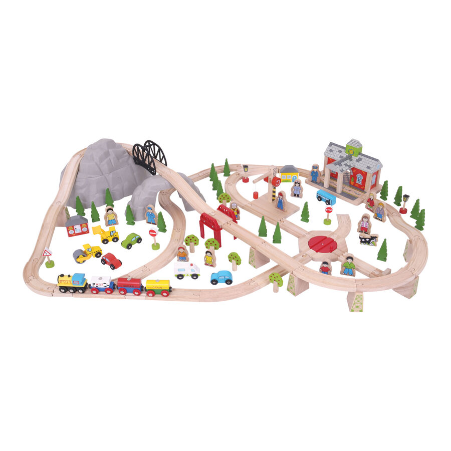 Small World Wooden Town Road and Rail Set