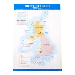 TTS British Isles UK Map Political and Physical A1 KS1  hi-res