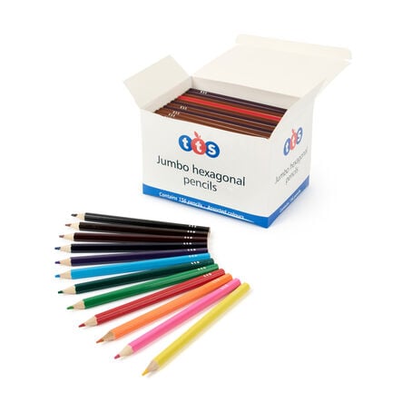 TTS Chunky Hexagonal Pencils Assorted 156pk  hi\-res
