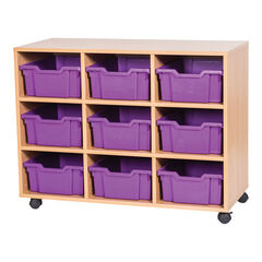 Mobile 9 Bay Tray Storage Unit  hi-res
