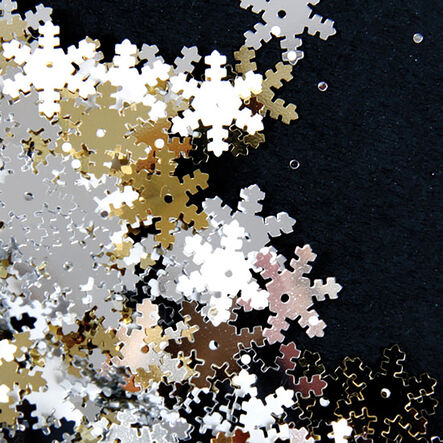 Silver, Gold and White Snowflake Sequins 70g  hi\-res