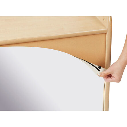 Lockable Storage Cupboard with Display \x26 Mirror Back  hi\-res