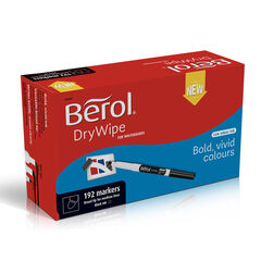 Berol® Drywipe Slim Barrel Pens Broad Tip - Black 192pk  hi-res