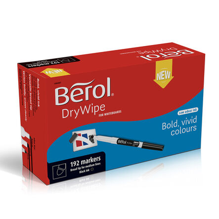 Berol® Drywipe Slim Barrel Pens Broad Tip \- Black 192pk  hi\-res