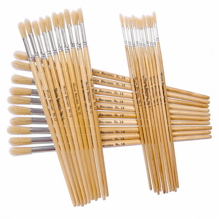 Hog Hair Round Head Paint Brushes Assorted 30pk  hi\-res