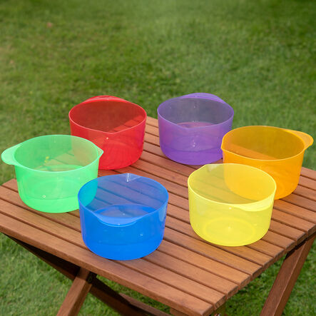 Translucent Rainbow Sand Water Play Pouring Bowls 6pk  hi\-res