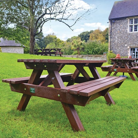 Marmax Recycled Heavy\-Duty Picnic Bench Brown  hi\-res