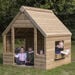Outdoor Wooden Playhouse Shelter with Table \x26 Benches  hi\-res