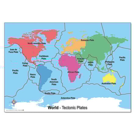 World Tectonic Plates Map  hi\-res