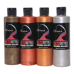 Chroma Molten Metals Acrylic Metallic Paints 4x250ml  Chroma Molten Metals Acrylic Metallic Paints 4x250ml  hi-res