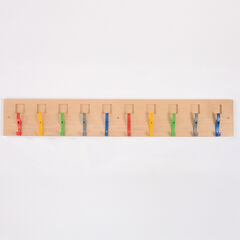 Beech Coat Rail with Nameplates  hi-res